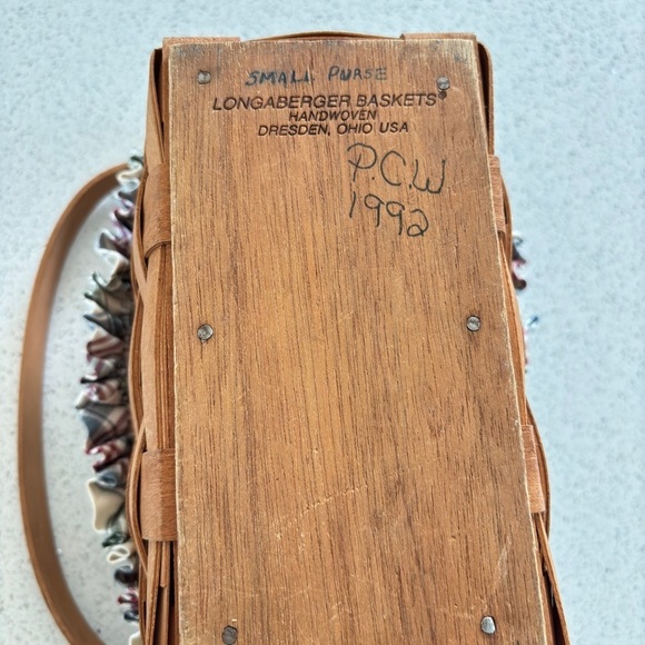 Longaberger Small Purse Basket w/ Liner 1992 Handmade Woven in USA Collectable - Picture 9 of 16